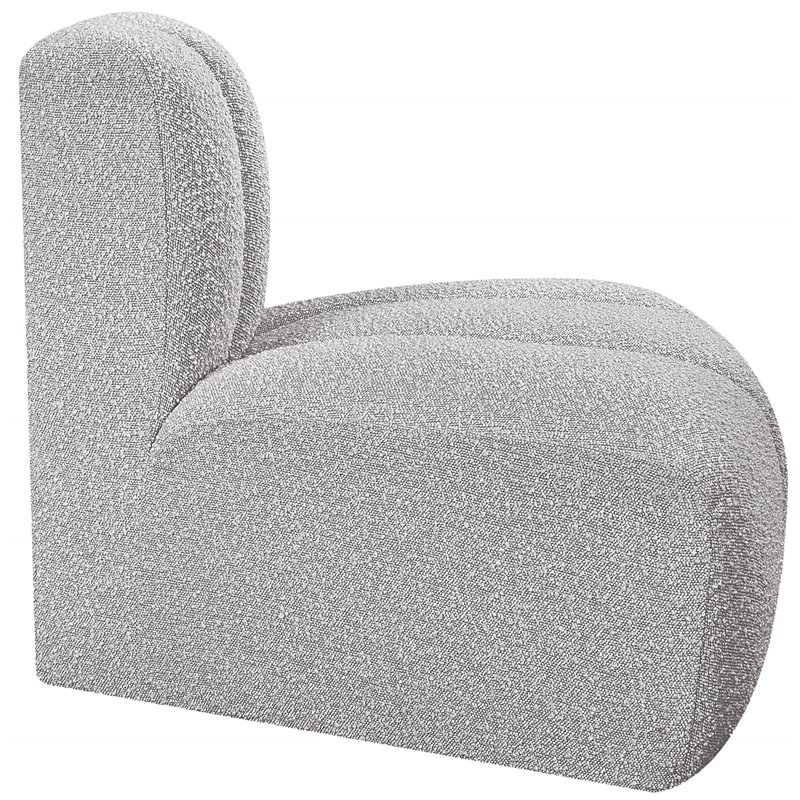 Meridian Furniture Arc Grey Boucle Fabric Reverse Corner
