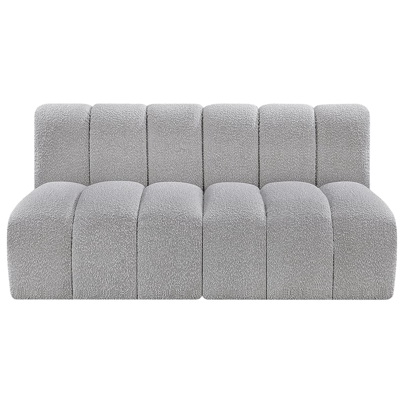 Meridian Furniture Arc Grey Boucle Fabric Modular Sectional