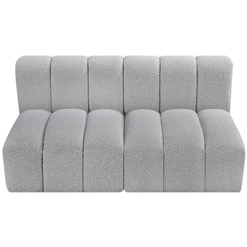 Meridian Furniture Arc Grey Boucle Fabric Modular Sectional