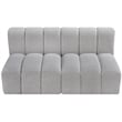 Meridian Furniture Arc Grey Boucle Fabric Modular Sectional