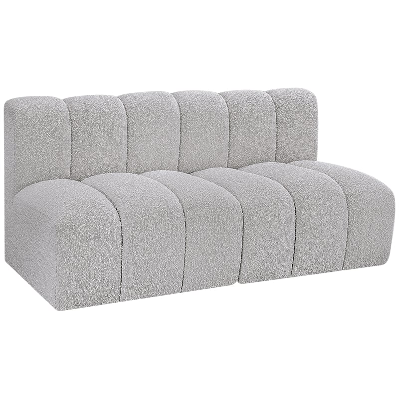 Meridian Furniture Arc Grey Boucle Fabric Modular Sectional