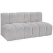 Meridian Furniture Arc Grey Boucle Fabric Modular Sectional