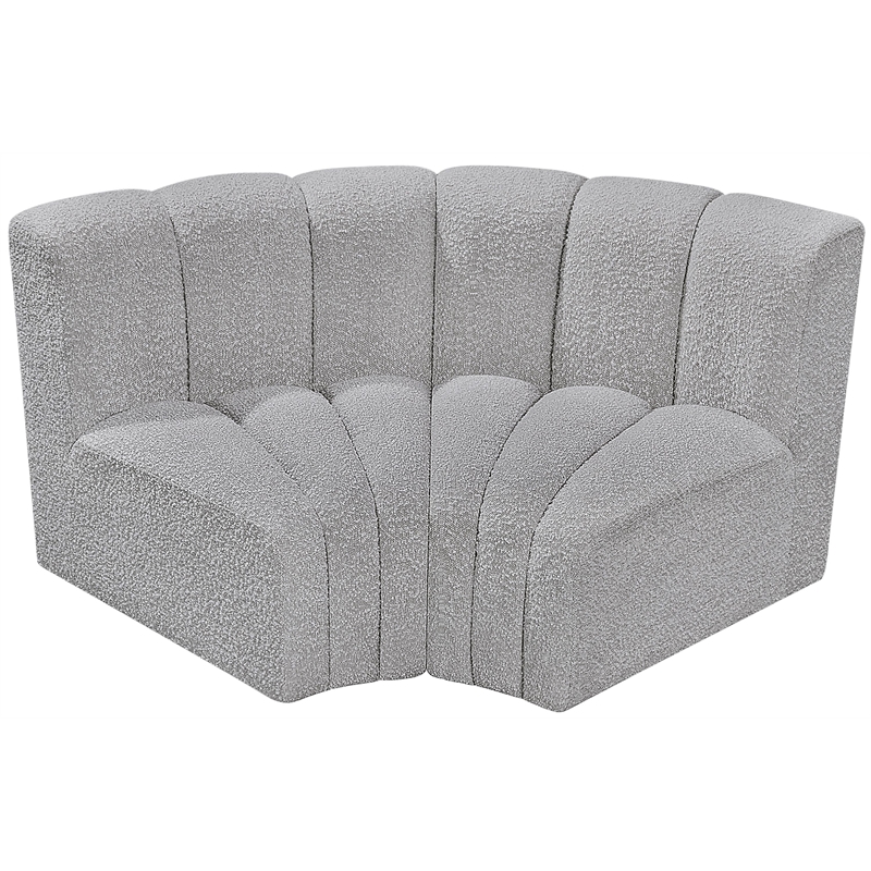 Meridian Furniture Arc Grey Boucle Fabric Modular Sectional