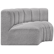 Meridian Furniture Arc Grey Boucle Fabric Modular Sectional