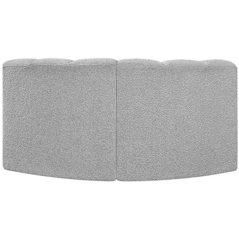 Meridian Furniture Arc Grey Boucle Fabric Modular Sectional