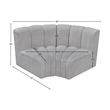 Meridian Furniture Arc Grey Boucle Fabric Modular Sectional