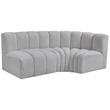 Meridian Furniture Arc Grey Boucle Fabric Modular Sectional