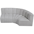 Meridian Furniture Arc Grey Boucle Fabric Modular Sectional