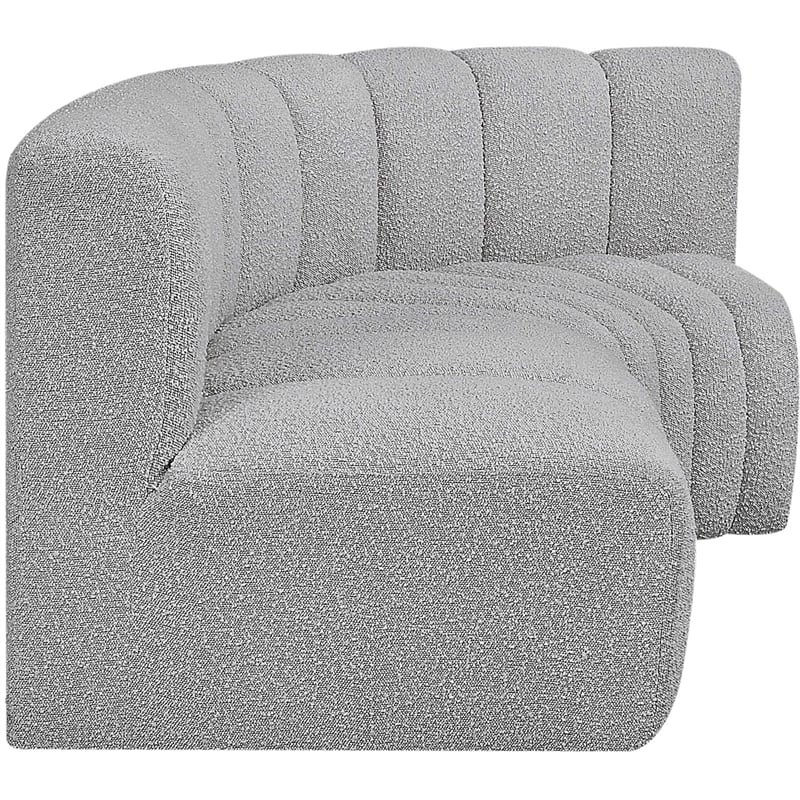 Meridian Furniture Arc Grey Boucle Fabric Modular Sectional