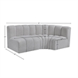 Meridian Furniture Arc Grey Boucle Fabric Modular Sectional