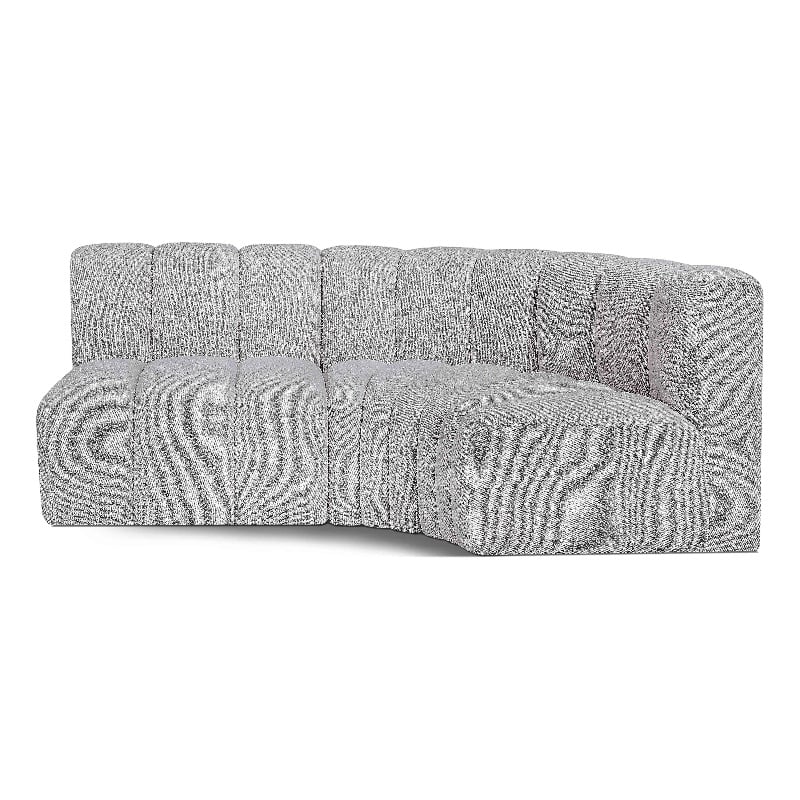 Meridian Furniture Arc Grey Boucle Fabric Modular Sectional