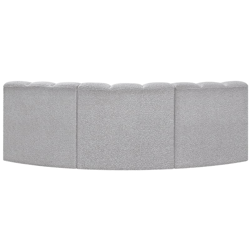 Meridian Furniture Arc Grey Boucle Fabric Modular Sectional