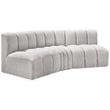 Meridian Furniture Arc Grey Boucle Fabric Modular Sectional