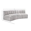 Meridian Furniture Arc Grey Boucle Fabric Modular Sectional