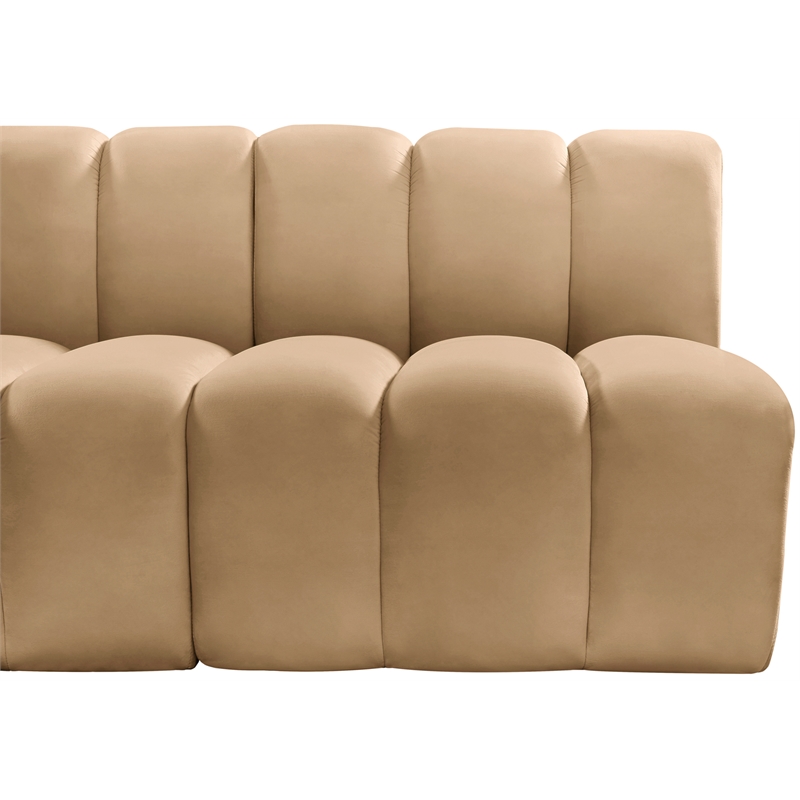 Meridian Furniture Arc Camel Velvet Modular Sectional