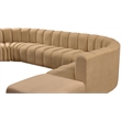 Meridian Furniture Arc Camel Velvet Modular Sectional