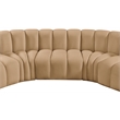 Meridian Furniture Arc Camel Velvet Modular Sectional