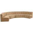 Meridian Furniture Arc Camel Velvet Modular Sectional