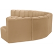 Meridian Furniture Arc Camel Velvet Modular Sectional