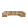 Meridian Furniture Arc Camel Velvet Modular Sectional