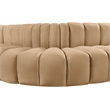 Meridian Furniture Arc Camel Velvet Modular Sectional