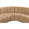 Meridian Furniture Arc Camel Velvet Modular Sectional