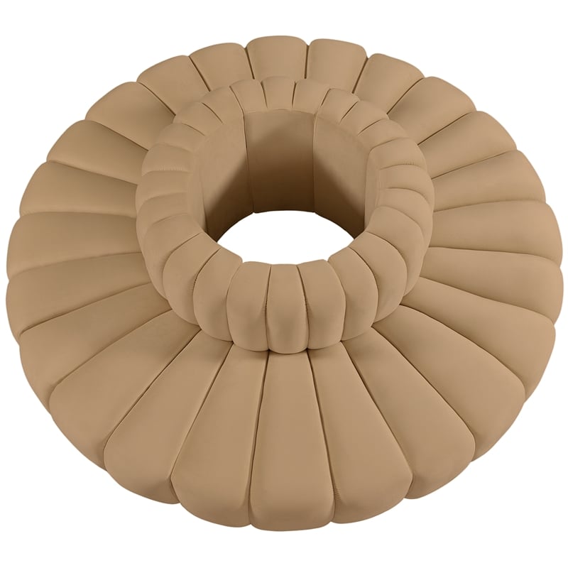 Meridian Furniture Arc Camel Velvet Modular Sectional