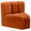 Meridian Furniture Arc Cognac Velvet Curved Corner