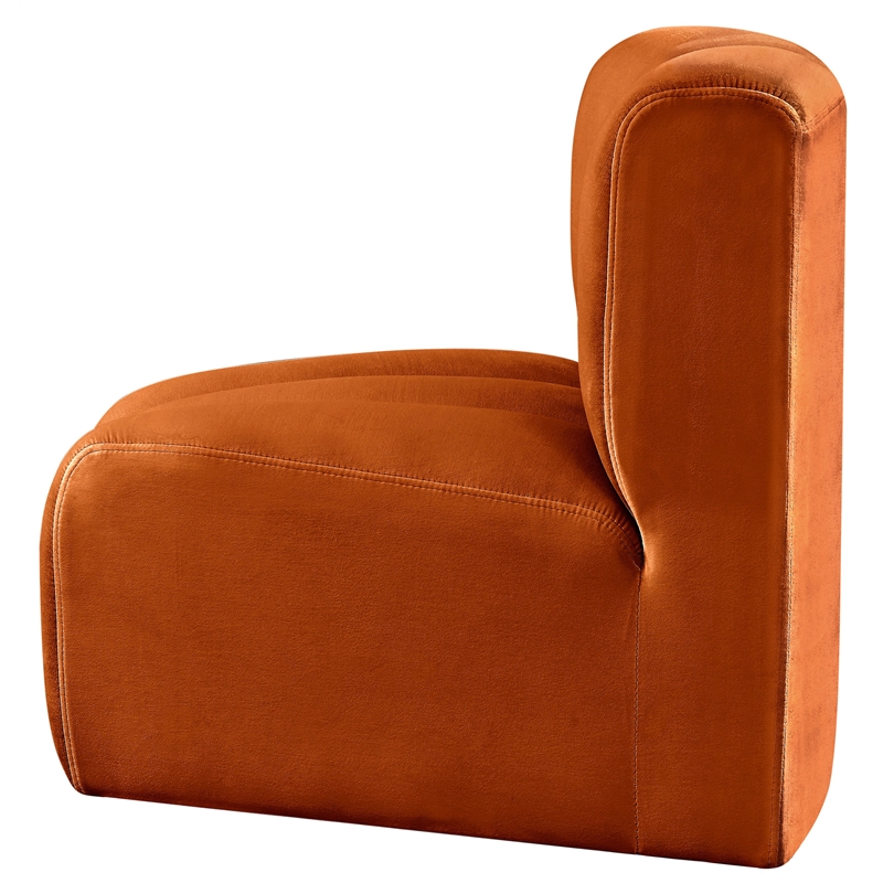 Meridian Furniture Arc Cognac Velvet Curved Corner