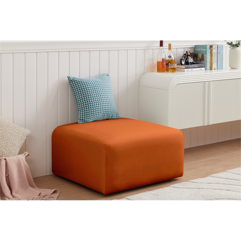 Meridian Furniture Arc Cognac Velvet Ottoman