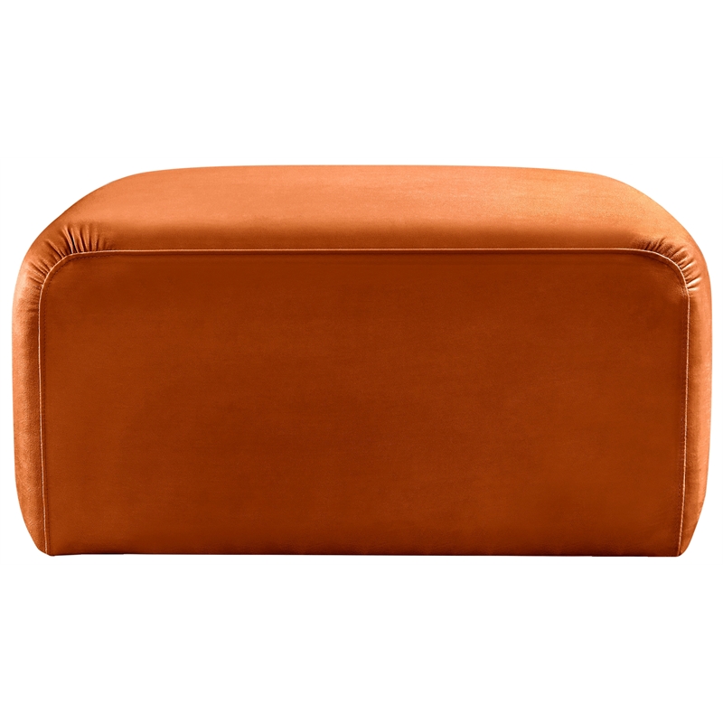 Meridian Furniture Arc Cognac Velvet Ottoman