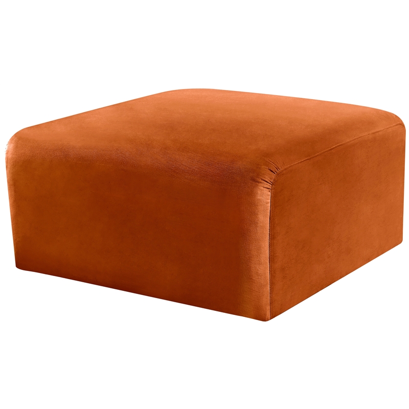 Meridian Furniture Arc Cognac Velvet Ottoman