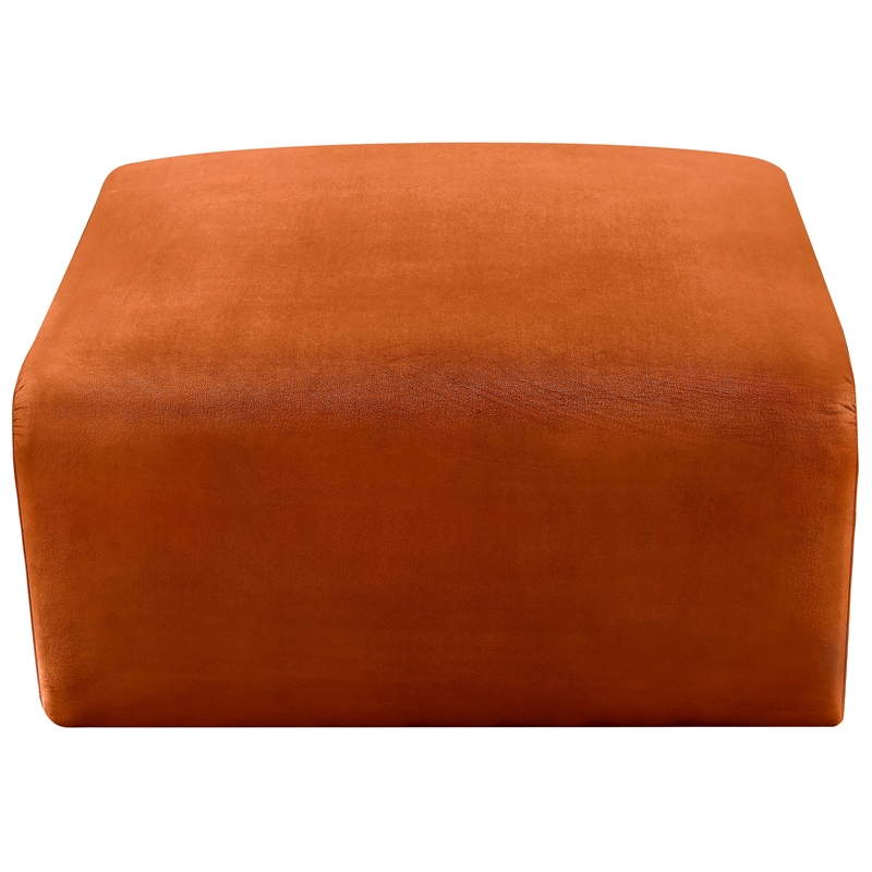 Meridian Furniture Arc Cognac Velvet Ottoman