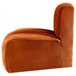 Meridian Furniture Arc Cognac Velvet Reverse Corner