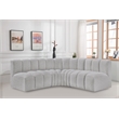 Meridian Furniture Arc Grey Boucle Fabric Modular Sectional