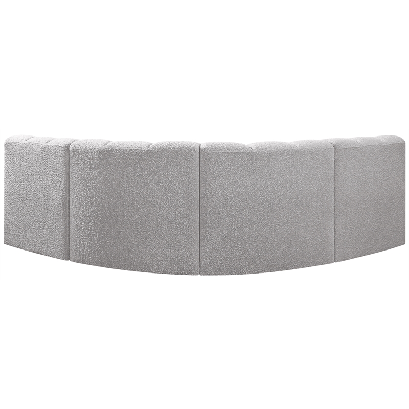 Meridian Furniture Arc Grey Boucle Fabric Modular Sectional