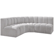 Meridian Furniture Arc Grey Boucle Fabric Modular Sectional