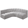 Meridian Furniture Arc Grey Boucle Fabric Modular Sectional