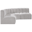 Meridian Furniture Arc Grey Boucle Fabric Modular Sectional