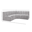 Meridian Furniture Arc Grey Boucle Fabric Modular Sectional