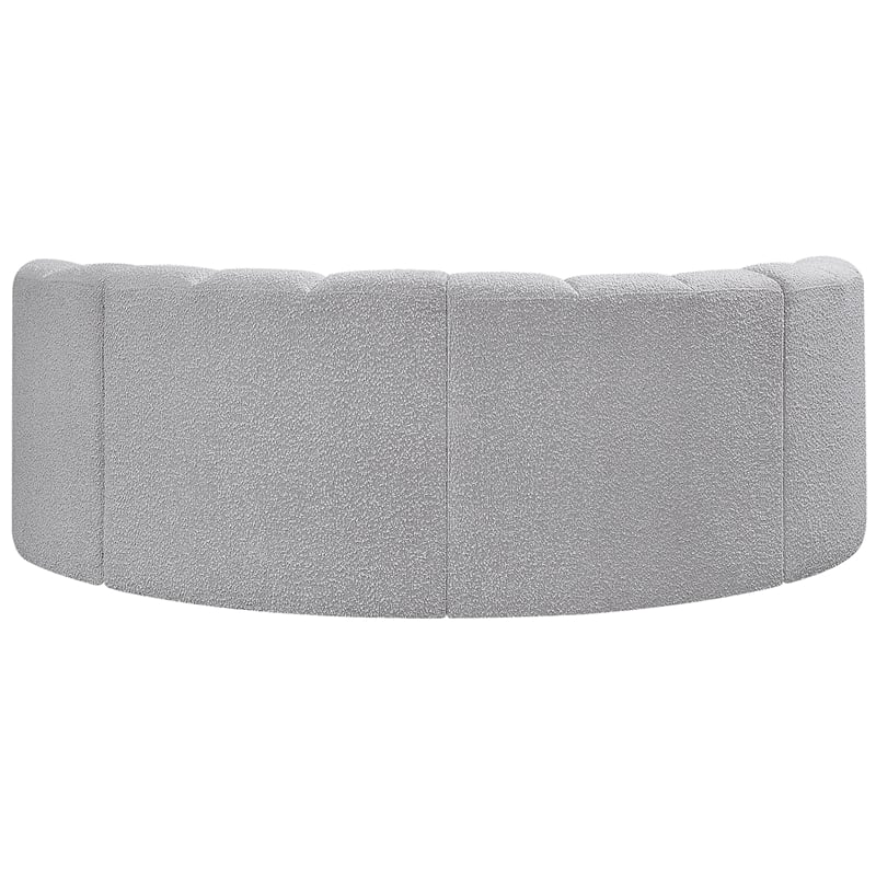 Meridian Furniture Arc Grey Boucle Fabric Modular Sectional