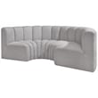 Meridian Furniture Arc Grey Boucle Fabric Modular Sectional