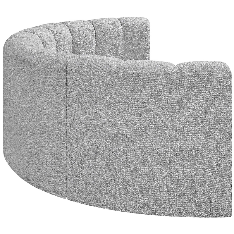 Meridian Furniture Arc Grey Boucle Fabric Modular Sectional