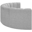 Meridian Furniture Arc Grey Boucle Fabric Modular Sectional
