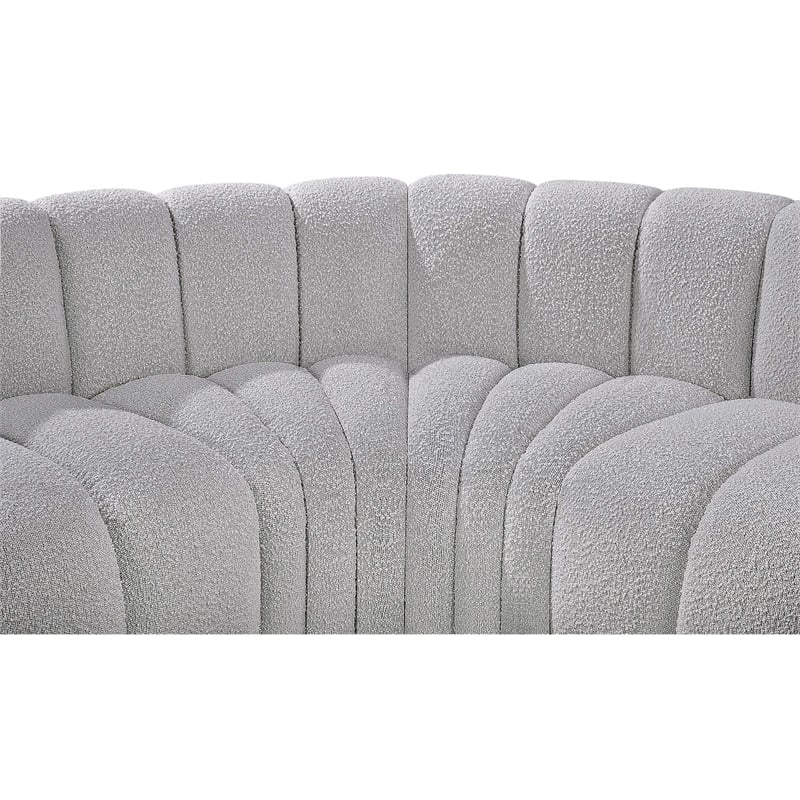 Meridian Furniture Arc Grey Boucle Fabric Modular Sectional