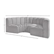 Meridian Furniture Arc Grey Boucle Fabric Modular Sectional