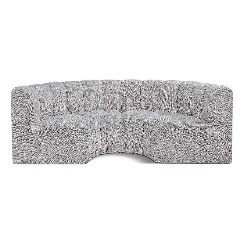 Meridian Furniture Arc Grey Boucle Fabric Modular Sectional