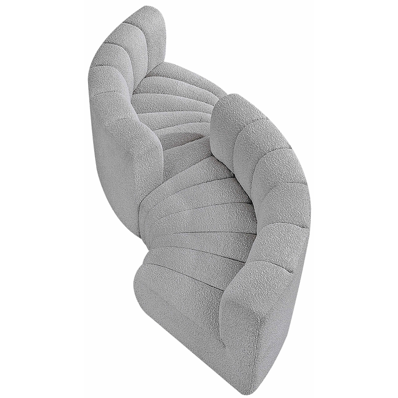 Meridian Furniture Arc Grey Boucle Fabric Modular Sectional