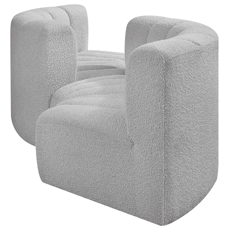 Meridian Furniture Arc Grey Boucle Fabric Modular Sectional