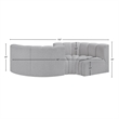 Meridian Furniture Arc Grey Boucle Fabric Modular Sectional